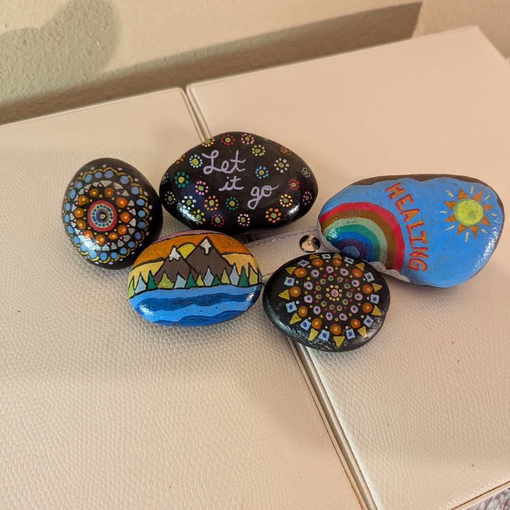 Hand-Painted Inspirational Stones (Minus The Healing Stone)